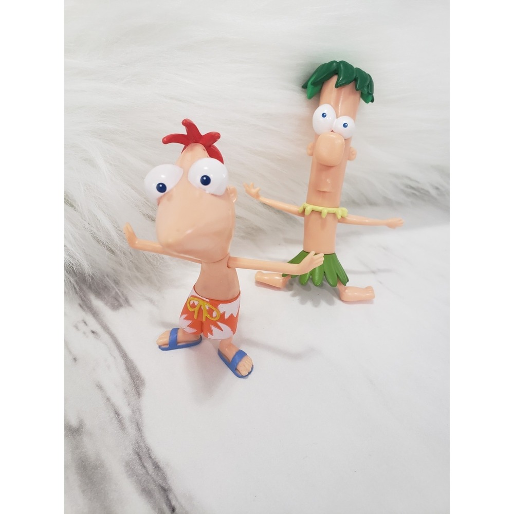 Disney Phineas & Ferb 3.5" Action Figure Lot Of 2 (2010 Jakks Pacific)